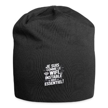 Ich bin wie WiFi... Instabil, aber unverzichtbar! - Jersey-Beanie - Schwarz - Vorne