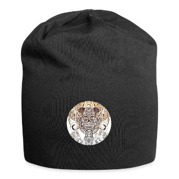 skull circle 3 - Jersey Beanie - black - Front