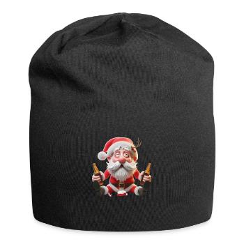 Drunk Santa Claus 1 - Jersey Beanie - black - Front