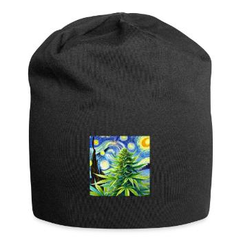Pflanze im Wind - Jersey-Beanie - Schwarz - Vorne