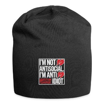 Introverti et pointilleux - Bonnet en jersey - noir - Devant
