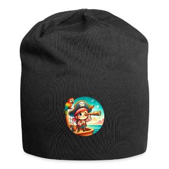 Piratenschädel für Mädchen - Jersey-Beanie - Schwarz - Vorne