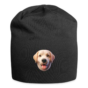 Hund Kopf 1 - Jersey-Beanie - Schwarz - Vorne