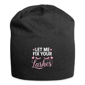 Präzision für perfekte Wimpern - Jersey-Beanie - Schwarz - Vorne