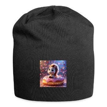 Zuckerwölkchen super süß - Jersey-Beanie - Schwarz - Vorne