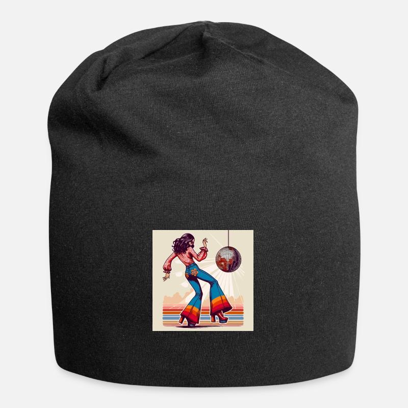 Discothèque rétro - Bonnet en jersey - noir