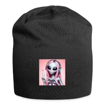 Alien en paix - Bonnet en jersey - noir - Devant