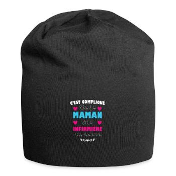Maman et Infirmière - Bonnet en jersey - noir - Devant