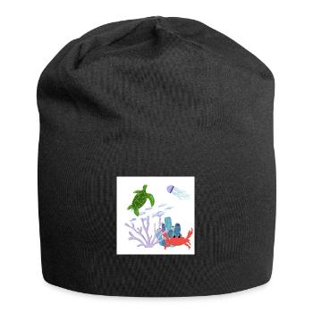 Récif corallien - Bonnet en jersey - noir - Devant