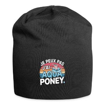 je peux pas j ai Aqua poney - Bonnet en jersey - noir - Devant