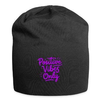 Positive Vibes Nur positive Vibes - Jersey-Beanie - Schwarz - Vorne