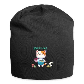 Chat mignon - Bonnet en jersey - noir - Devant