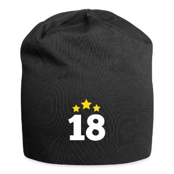 18 ans étoile - cadeau 18e anniversaire - Bonnet en jersey - noir - Devant