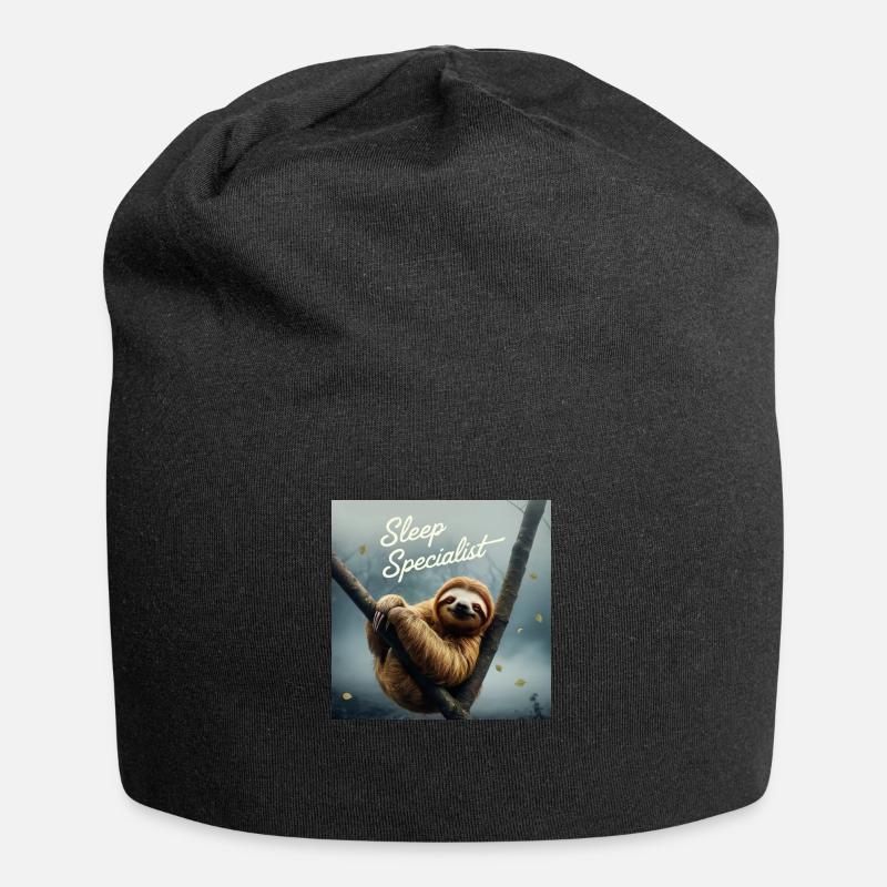 sleeping specialist - Jersey Beanie - black