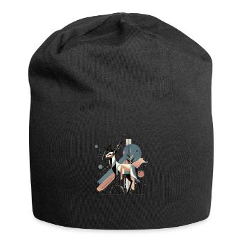 Design Hirsch modern stylish #4 - Jersey-Beanie - Schwarz - Vorne