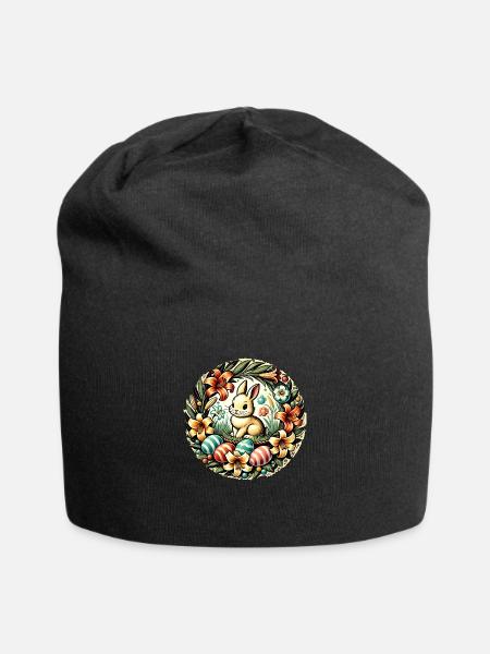 Osterhase Hase - Jersey-Beanie - Schwarz