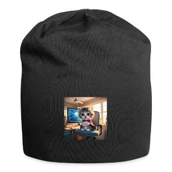 Cat Hero - Jersey Beanie - black - Front