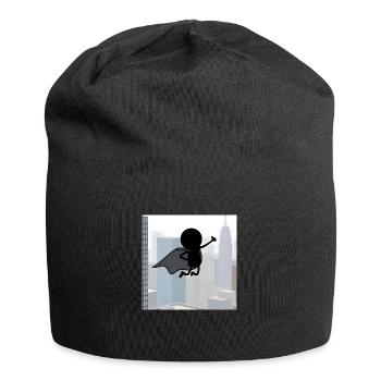 Super bonhomme allumette dans la ville - Bonnet en jersey - noir - Devant
