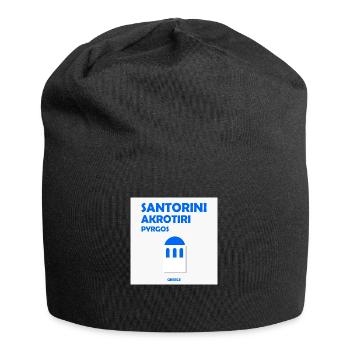 Santorin, Grèce - Bonnet en jersey - noir - Devant