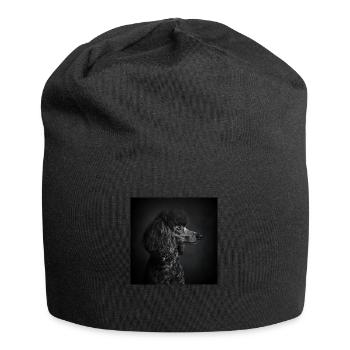 Animaux noirs - Caniche noir - Bonnet en jersey - noir - Devant