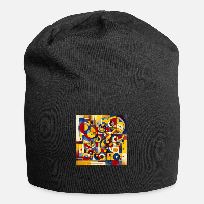 Abstrakte Kunst - Jersey-Beanie - Schwarz