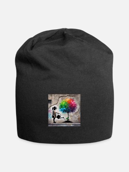 Kein Banksy - Wachstum im Beton - Jersey-Beanie - Schwarz