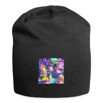 Ein Abstrakte buntes Fleckenbild - Jersey-Beanie - Schwarz - Vorne