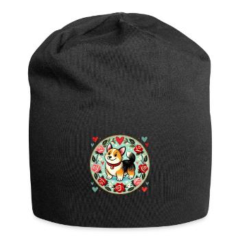 Corgi-Liebhaber - Jersey-Beanie - Schwarz - Vorne