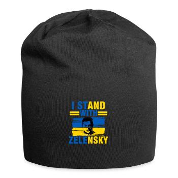 Ich unterstütze Selenzky gegen  - Ukraine - Jersey-Beanie - Schwarz - Vorne