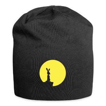 Lapin Lune Falaise Montagne Nuit Ronde Soleil Peeps Stands - Bonnet en jersey - noir - Devant