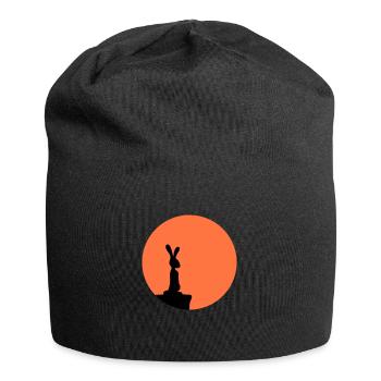 Lapin Lune Falaise Montagne Nuit Ronde Soleil Peeps Stands - Bonnet en jersey - noir - Devant