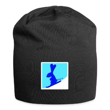 lapin ski lapin ski hiver ski neige - Bonnet en jersey - noir - Devant