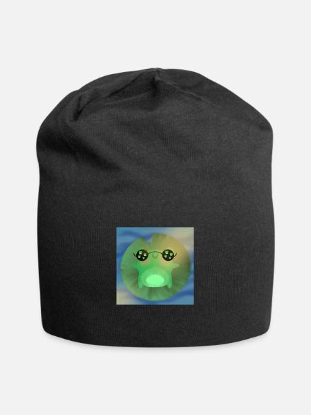 Sonnender Frosch - Jersey-Beanie - Schwarz