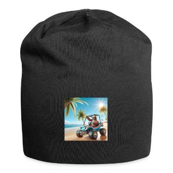 Faultier Wanderer Dünen Buggy - Jersey-Beanie - Schwarz - Vorne
