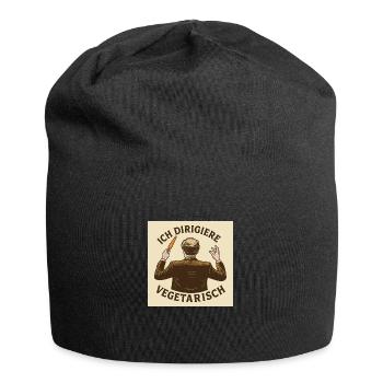 Dirigent Ich dirigiere vegetarisch - Jersey-Beanie - Schwarz - Vorne