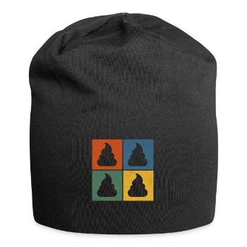 Pop Art – bunt & ironisch - Jersey-Beanie - Schwarz - Vorne