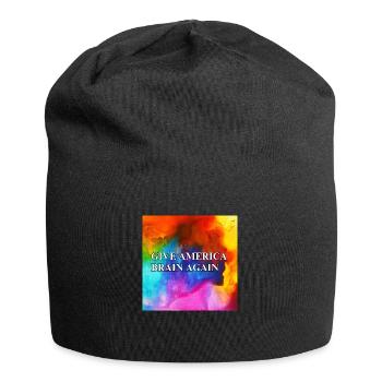 Give America Brain Again - buntes Design colorful - Jersey-Beanie - Schwarz - Vorne