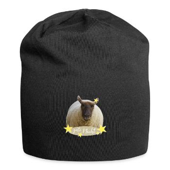 Schaf gute Nacht Schlafshirt - Jersey-Beanie - Schwarz - Vorne