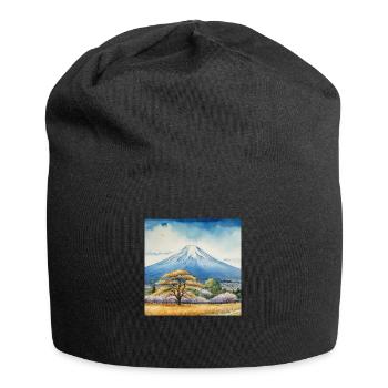 Spring view of Fuji - Jersey Beanie - black - Front