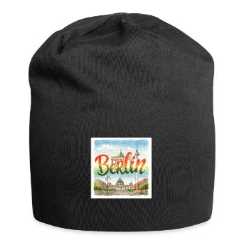 Berlin Aquarell - Jersey-Beanie - Schwarz - Vorne