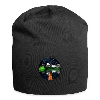 Cosmic Lake Scene - Jersey Beanie - black - Front