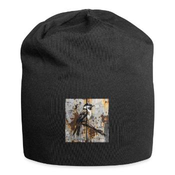 Graffiti Songbird Branch Rust Metal Container Door - Jersey Beanie - black - Front