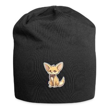 A cute fennec fox wearing a bowtie - Jersey Beanie - black - Front