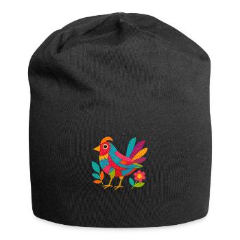 Patchwing – The Fabric Feather Bird - Jersey Beanie - black - Front