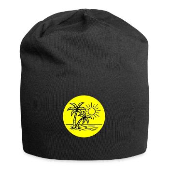 Île Palmier Symbole Vacances - Bonnet en jersey - noir - Devant