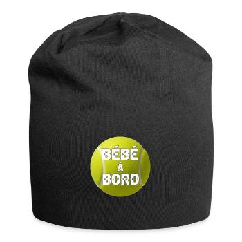 Bébé à bord balle de tennis. Autocollant voiture - Bonnet en jersey - noir - Devant