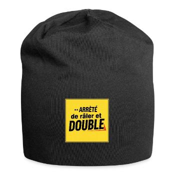 Arrete de raler et double humour voiture - Bonnet en jersey - noir - Devant