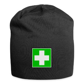 Première Croix de l'aide - Bonnet en jersey - noir - Devant