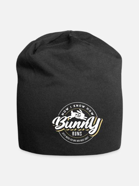 Now I know, how the Bunny runs - Now I know where - Jersey Beanie - black