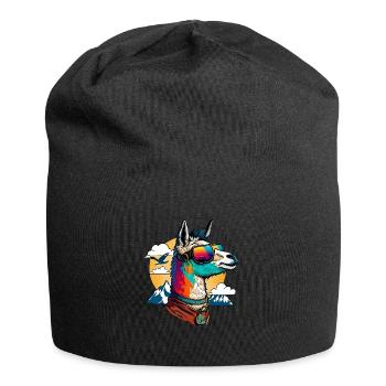 Llama with sunglasses - Jersey Beanie - black - Front